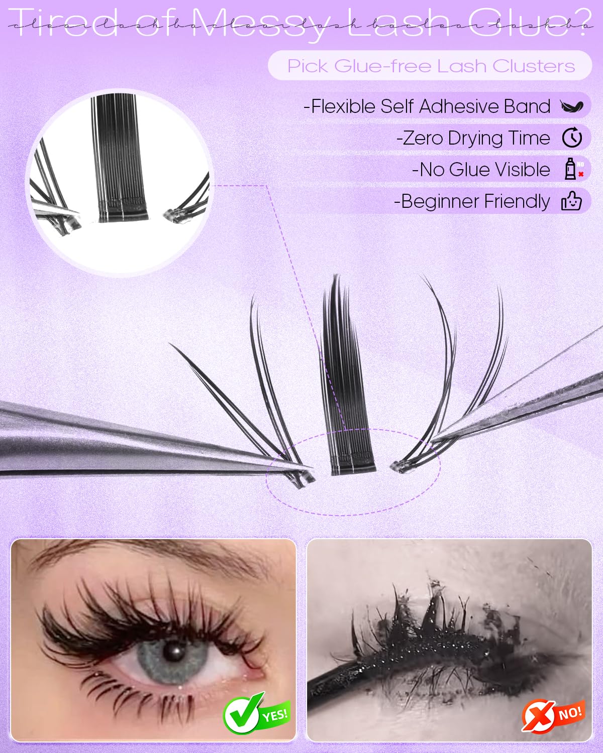 Wtvane Self Adhesive Lash Clusters Manga Pre-Glued Eyelash Clusters 8-16mm Press On Lashes Clusters Wispy Lash Extensions with Clear Band Spiky Eyelash Cluster For Anime Cosplay Look