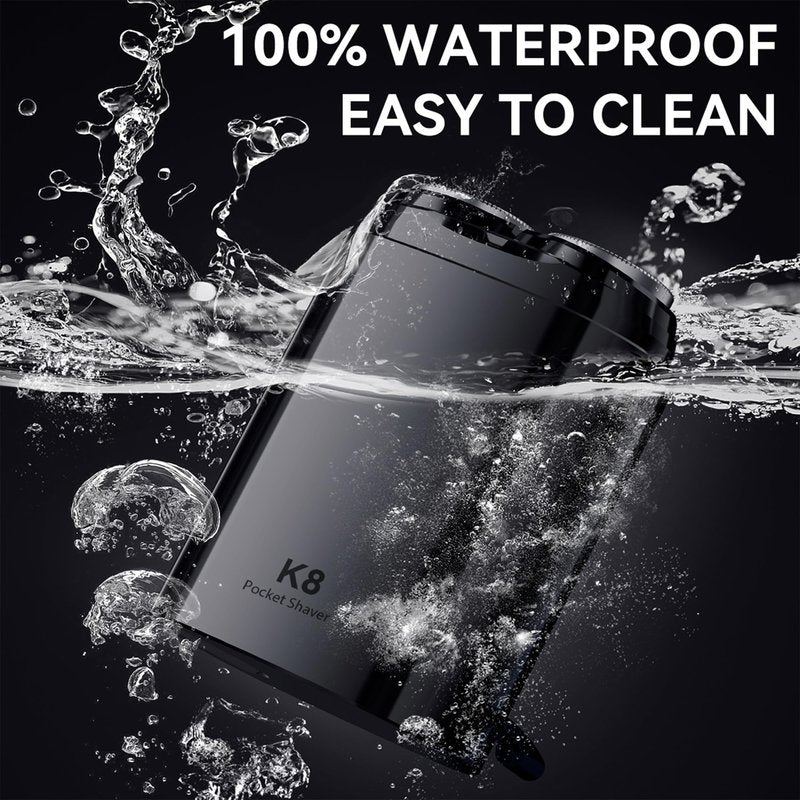 ENCHEN Mini Electric Shaver for Men, Portable Magnetic Dual-Head Rotary Pocket Electric Razor for Face, IPX7 Waterproof Wet & Dry, USB-C Rechargeable for Home, Car, Travel, K8,Black