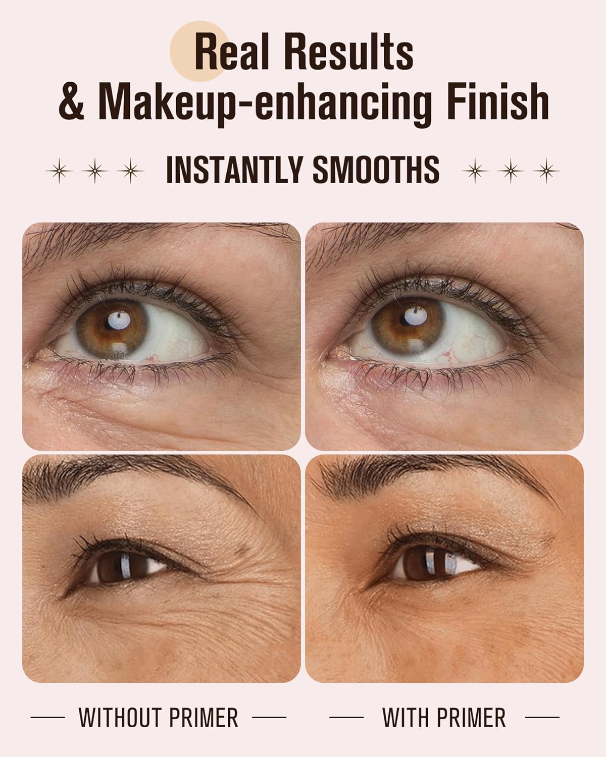 Instant Line Smoother Primer - Fine Line Blurring Makeup Primer with Vitamin C & Hyaluronic Acid | Lightweight for Mature Skin, 15.5g