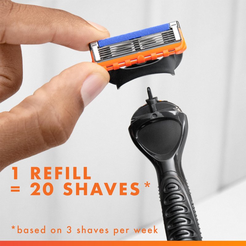 Gillette Fusion5 Power Razor for Men, 1 Gillette Power Razor Handle + 1 Blade Refill, (Pack of 2)