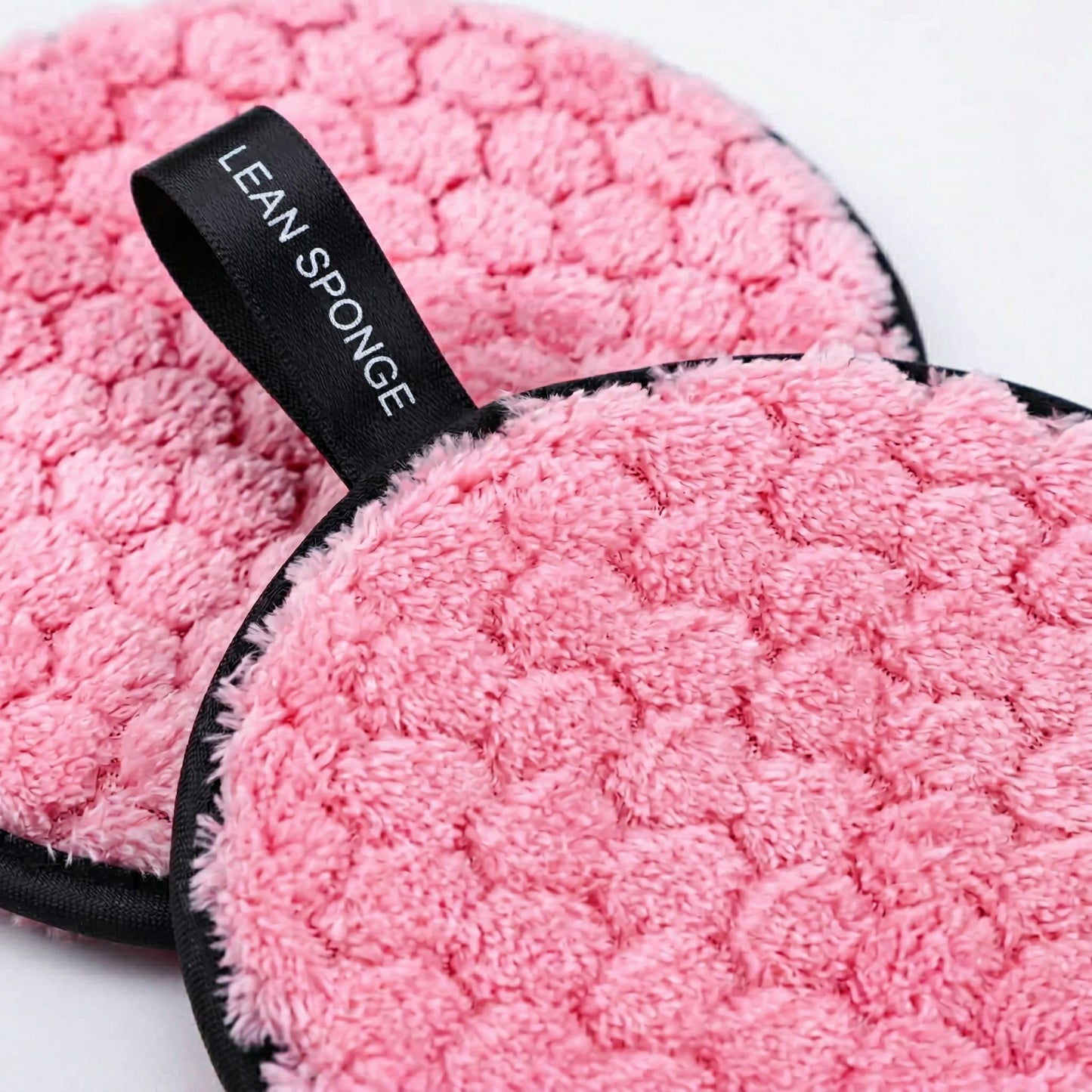 2PACK Makeup Remover Puff, Reusable Makeup Remover Pads for Removing Foundation, Mascara, Eyeshadow and Lipstick, Soft Facial Cleansing Pads for Daily Makeup Removal and Skincare Routine Pink