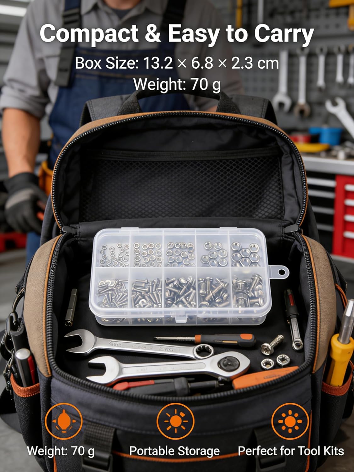 Stainless Steel Screw Assortment Kit - 120pcs M2-M5 Hex Nuts, Washers & Bolts for DIY Electronics Repair