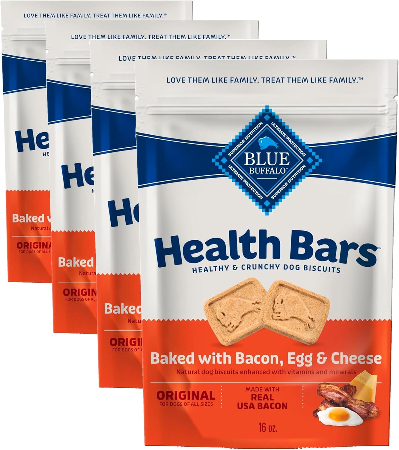 Blue Buffalo Dog Treats - Pumpkin & Cinnamon Crunchy Health Bars | Oven-Baked, Natural Ingredients, 16 oz.
