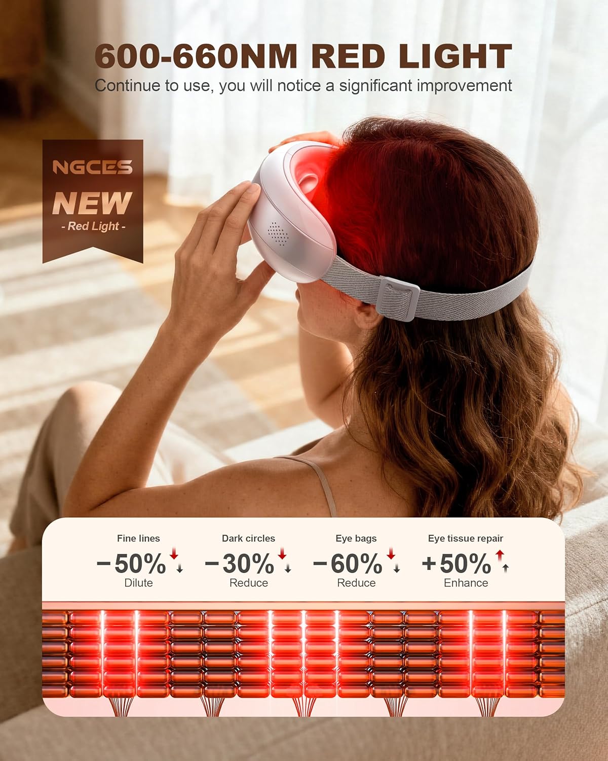 Eye Massager - Heated & Cooling Smart Sleep Mask | 4 Modes for Eye Strain Relief, Portable Travel Spa Gift for Men & Women