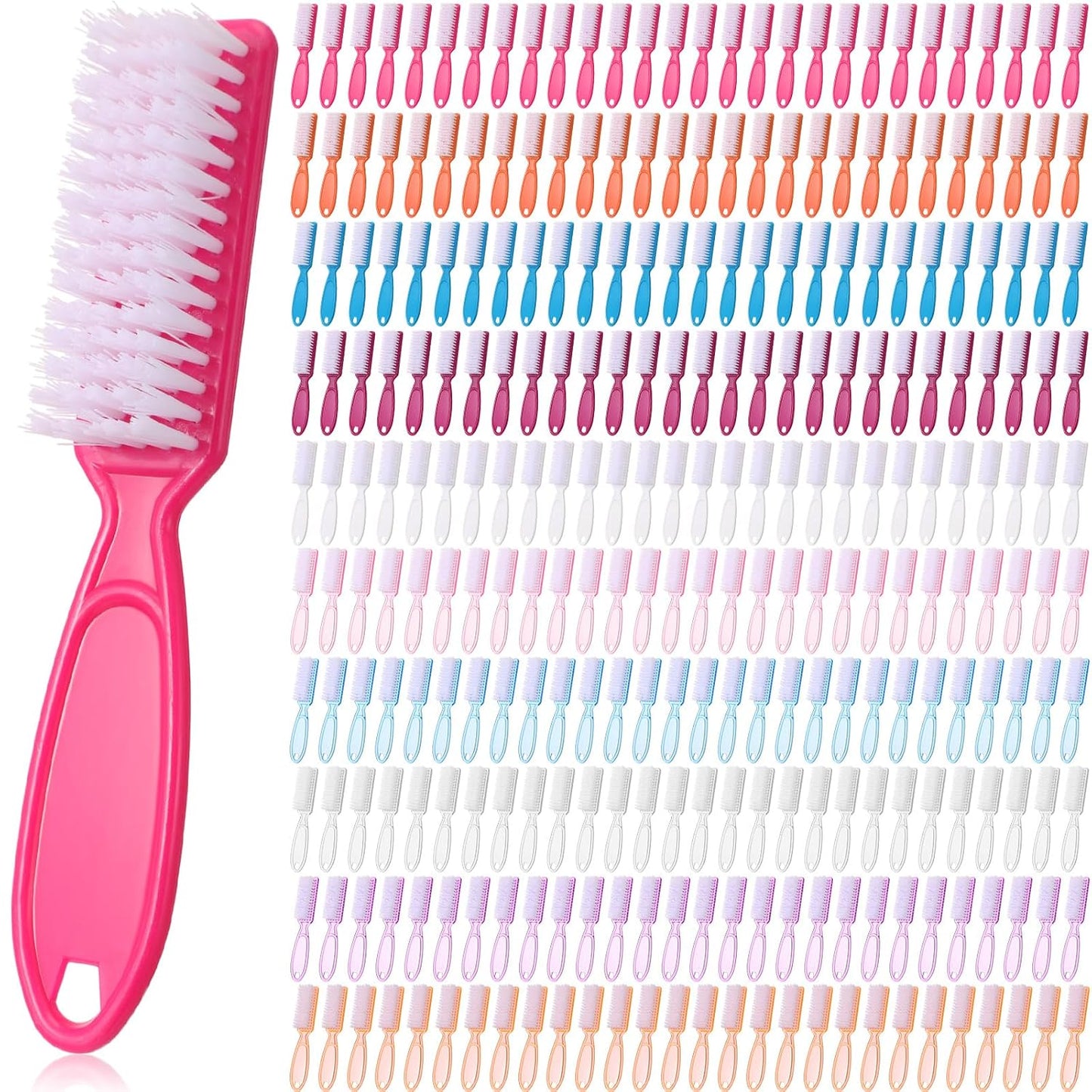 100 Pieces Handle Grip Nail Brush Set - Perfect for Cleaning Fingernails & Toes | 10 Vibrant Colors