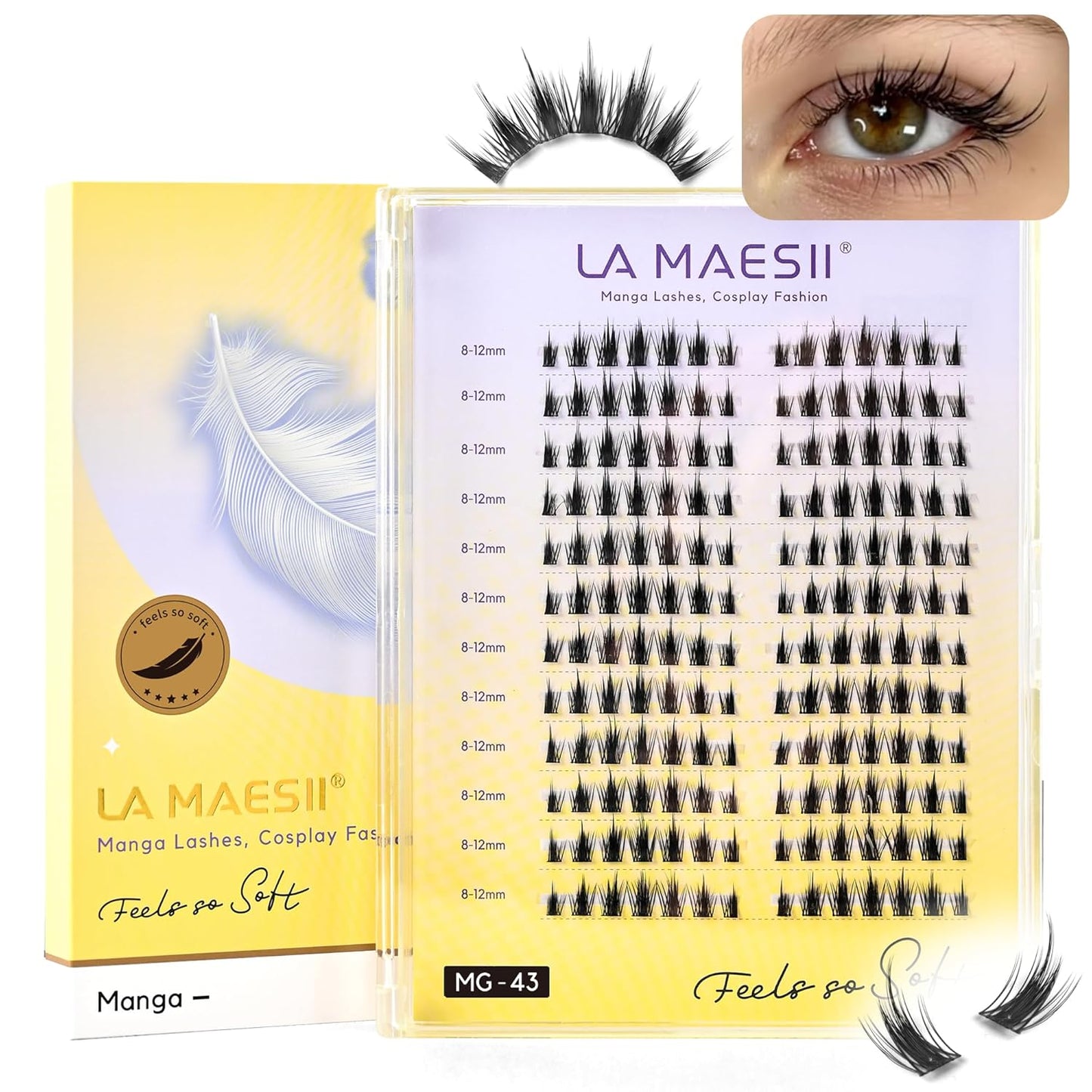 Self Adhesive Lash Clusters Kit - 10-14mm DIY Eyelash Extensions for Natural Look | No Glue Needed