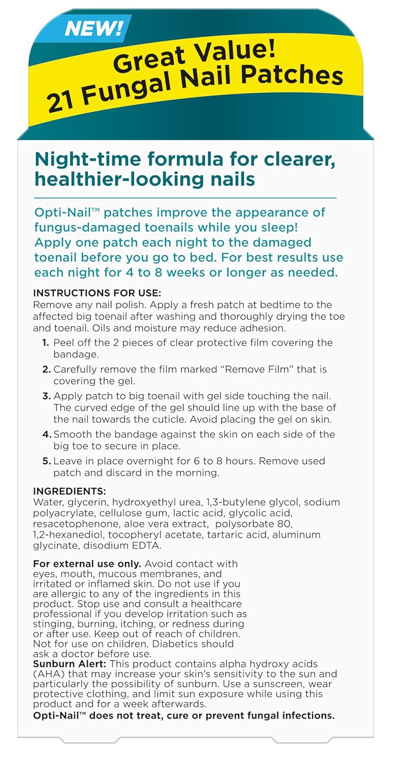 Opti-Nail Renewal Patches - Improve Nail Appearance Overnight | 21 Night-Time Patches