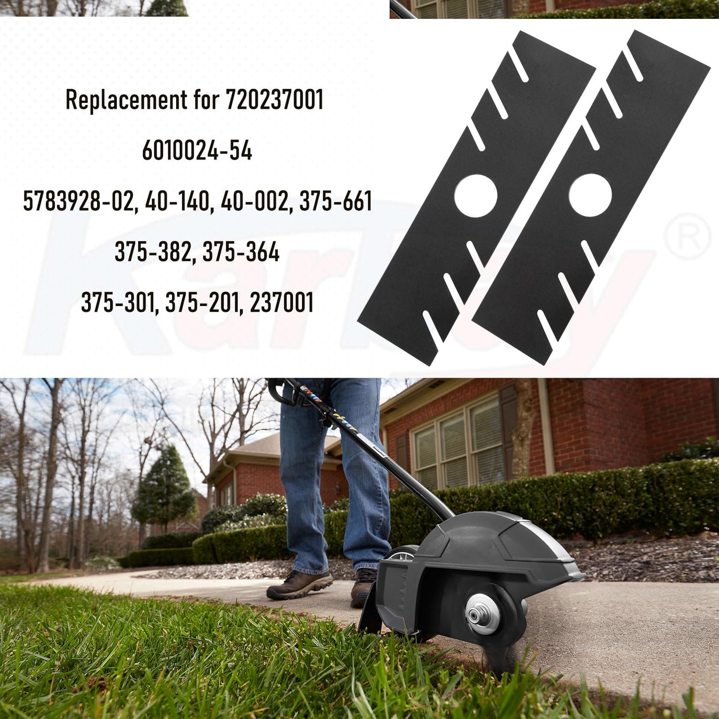 Karbay 40-002 Edger Blade (8" x 2"), Compatible with Echo Stihl Husqvarna Ryobi Redmax Edger with 1" Center Hole