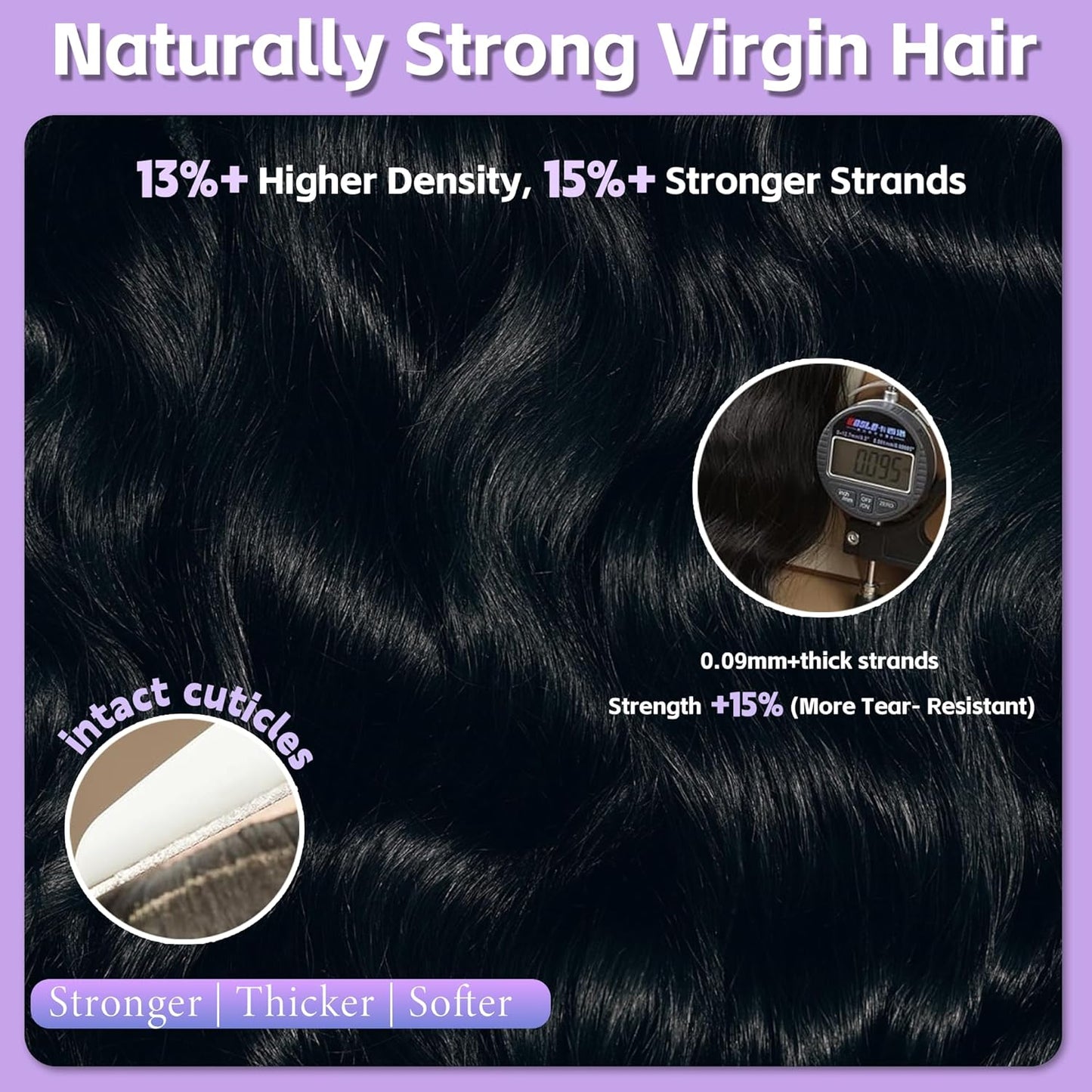 Raw Human Hair Bundles - 100% Unprocessed Brazilian Body Wave | 18-24 Inch, Natural Black, 4-Pack