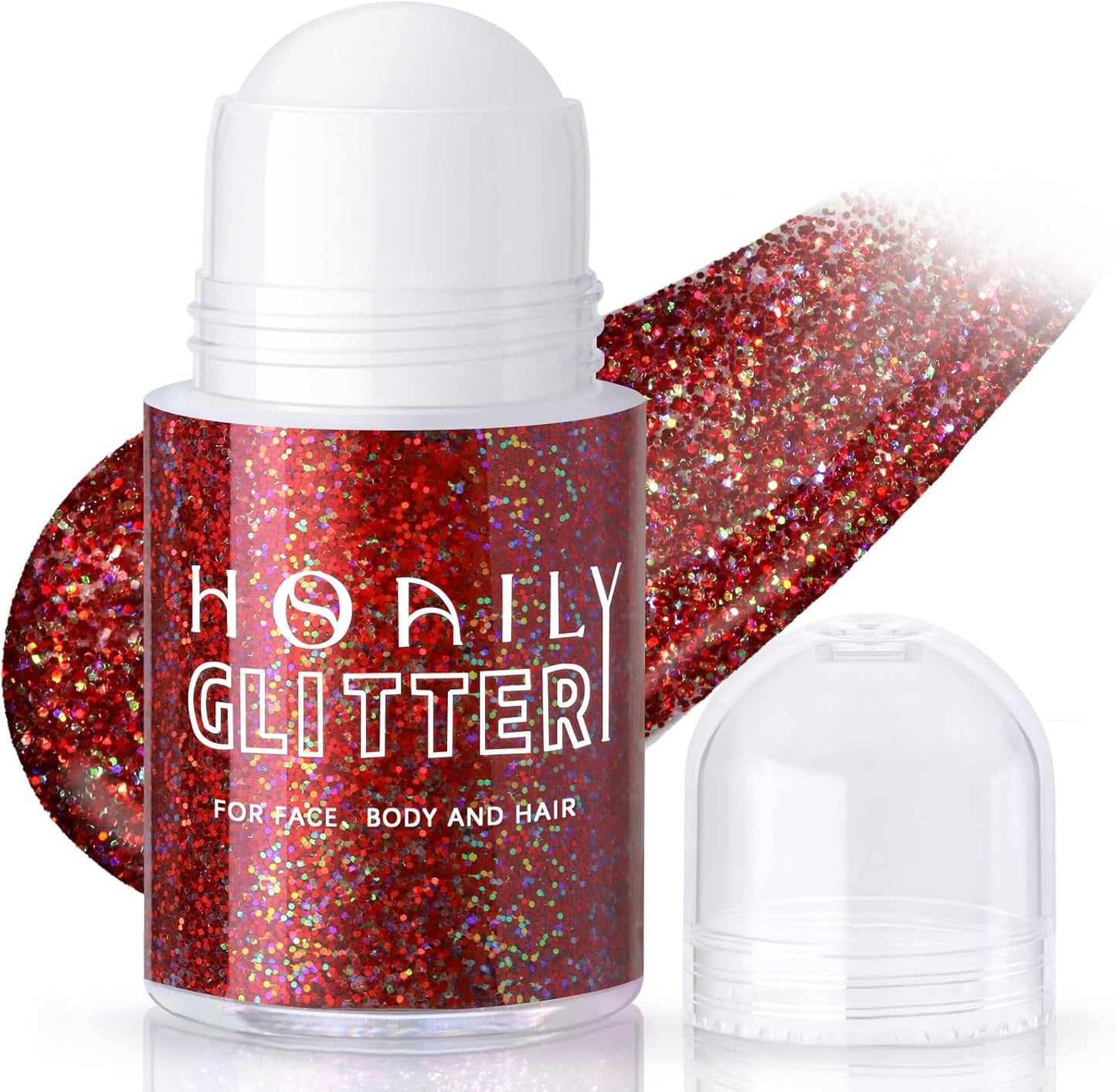 HOSAILY Holographic Body Glitter Gel - Color Changing Chameleon Effect | Sparkling Pink, Chunky Mermaid Sequins for Festivals