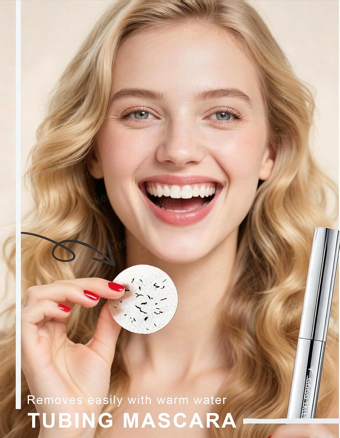 Brown Washable Iron Wand Mascara - Waterproof Formula for Thin, Short Lashes | Buildable Length & Volume, Clump-Free Finish