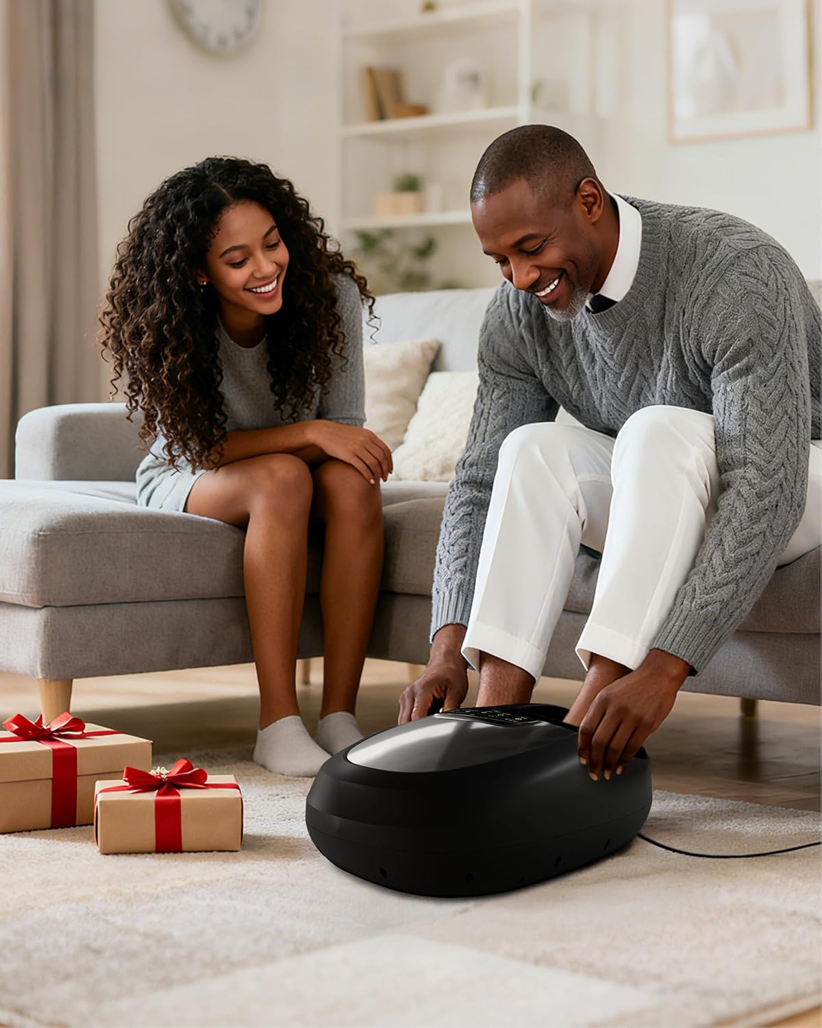 Snailax Shiatsu Foot Massager for Plantar Fasciitis | Heat & Kneading Function, Remote Control, Foot Warmer