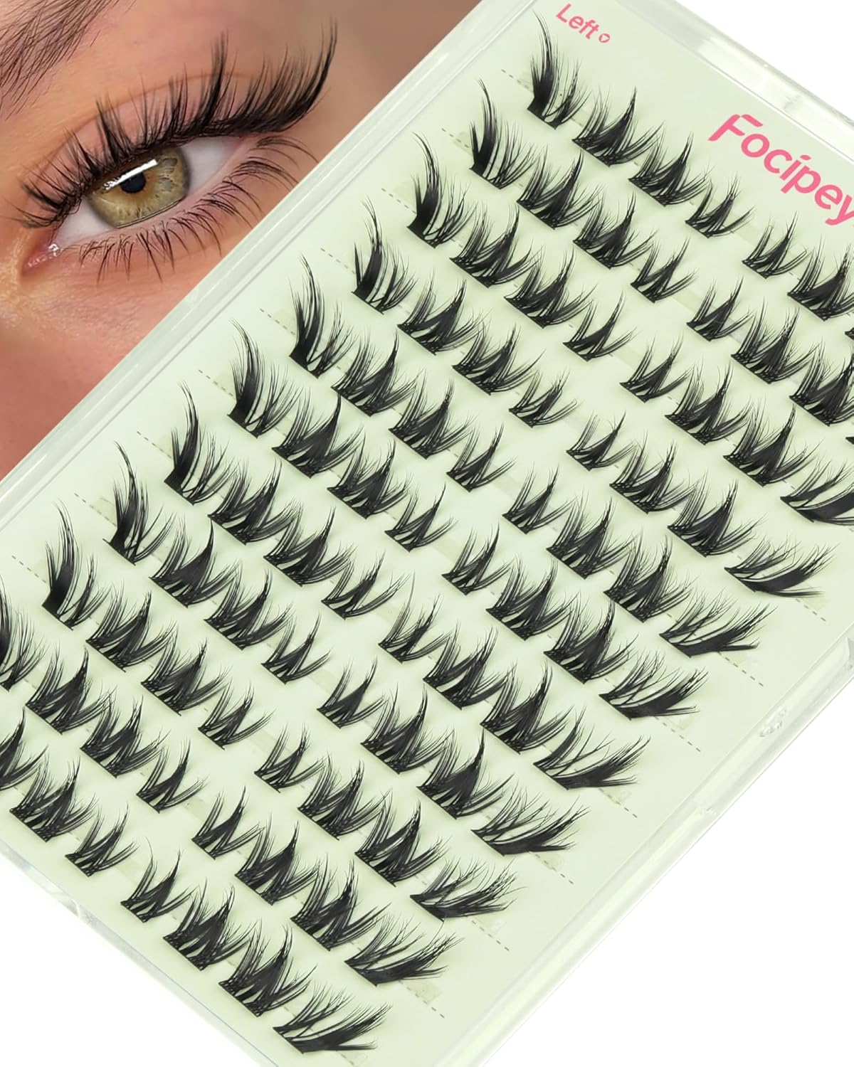 Fox Eye Lash Clusters - Wispy Cluster Eyelashes Kit with 10-18mm Lengths | DIY Extensions, Bond & Tweezers Included