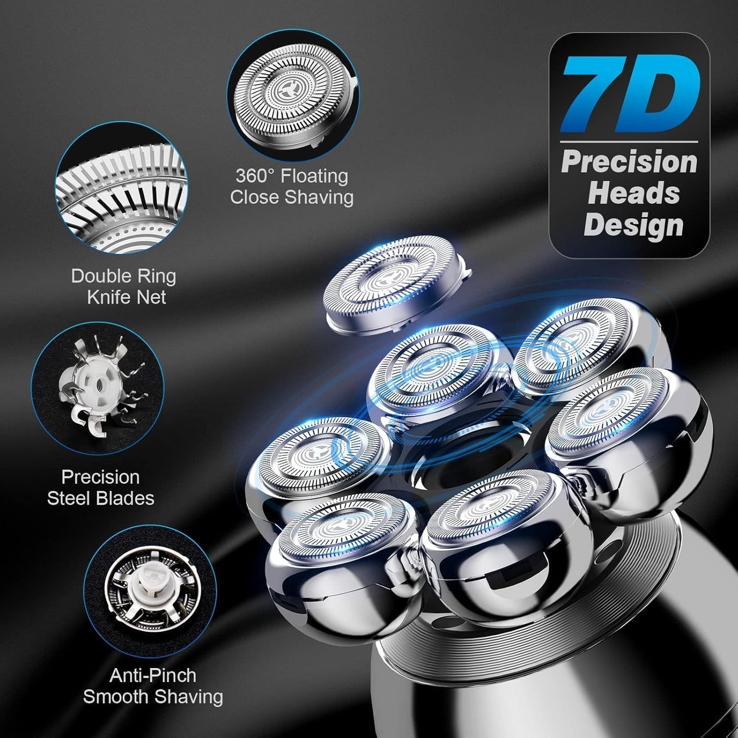 Head Shaver - 6 in 1 Shaving Kit for Men | Versatile Grooming Tool