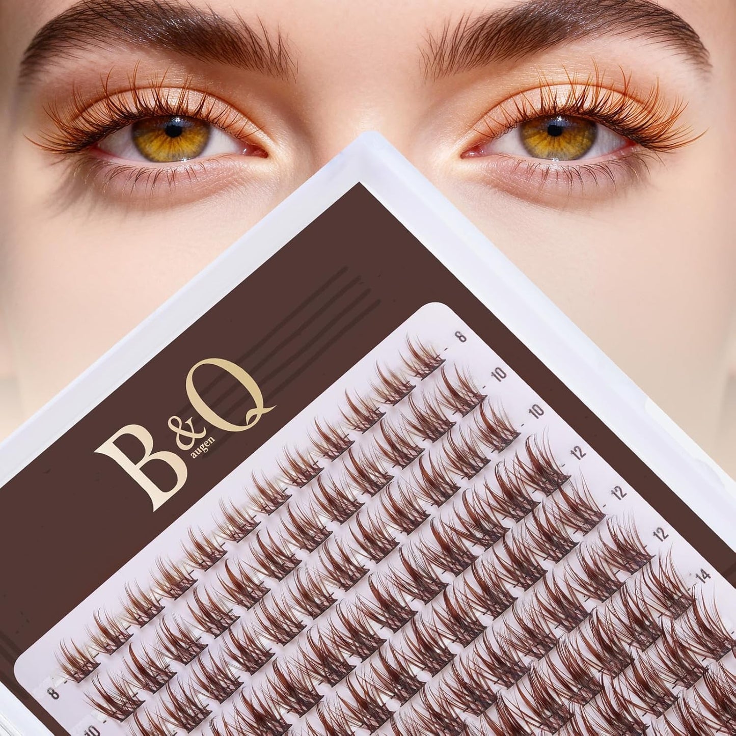 Eyelash Extension Kit - 10-18mm D Curl Lash Clusters with Bottom Lashes | DIY Bond & Seal Applicator
