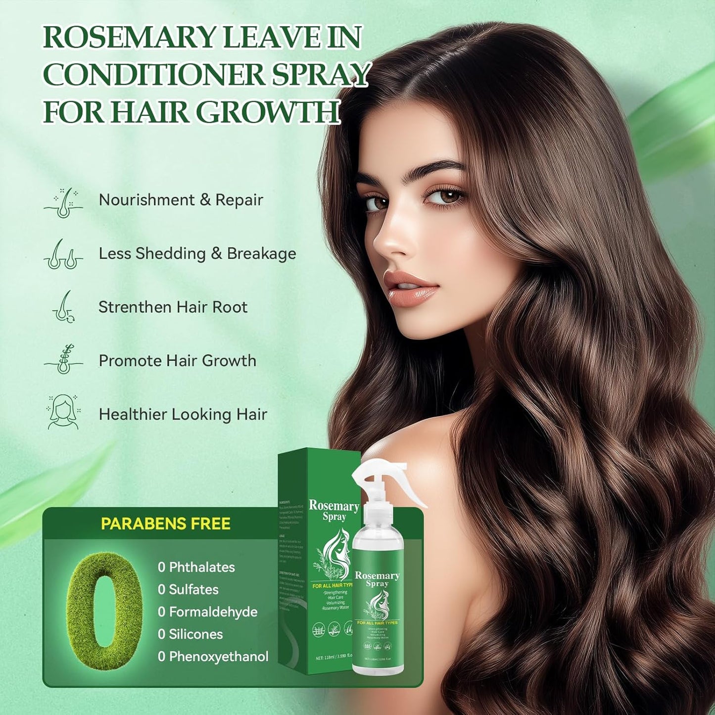 Raw Batana Oil Leave-In Conditioner Spray - Hair Growth & Nourishment | Rosemary, 3.38 fl oz