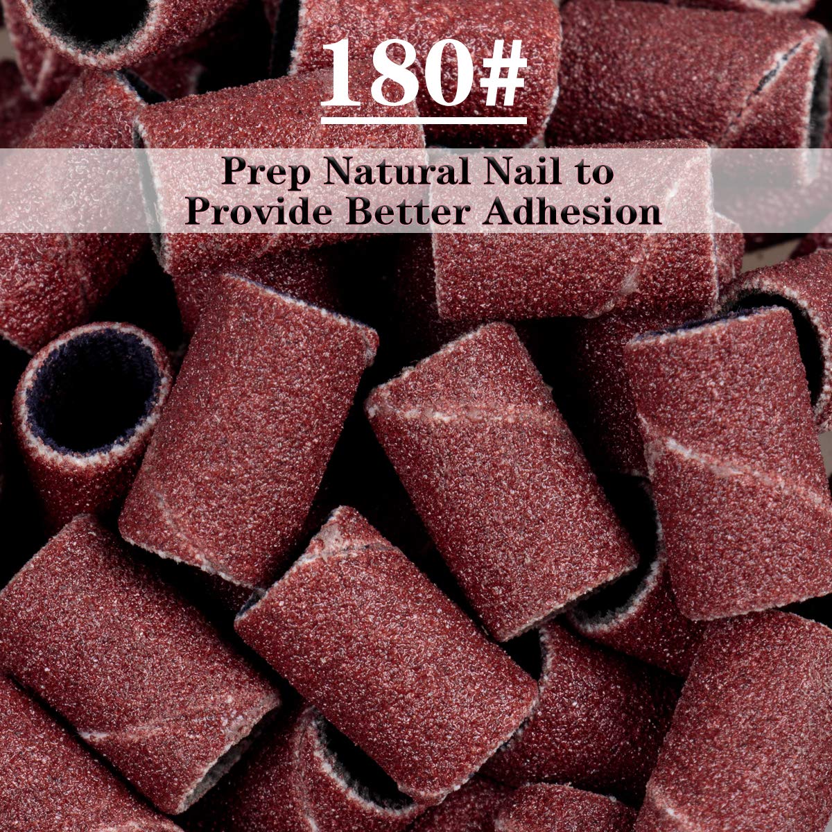 Subay Professional Nail Art Drill Bits Set 6PCS 3/32inch, Sanding Bands 300PCS #80#120#180 for Acrylic, Gel Nails, Dip Powder Nails and Manicure Pedicure