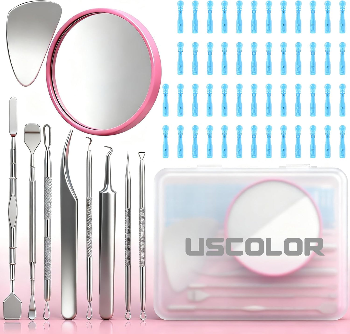 Pimple Popper Tool Kit - 60PCS Stainless Steel Blackhead Remover Set for Acne & Blemish Treatment | Professional Extractor Tweezers