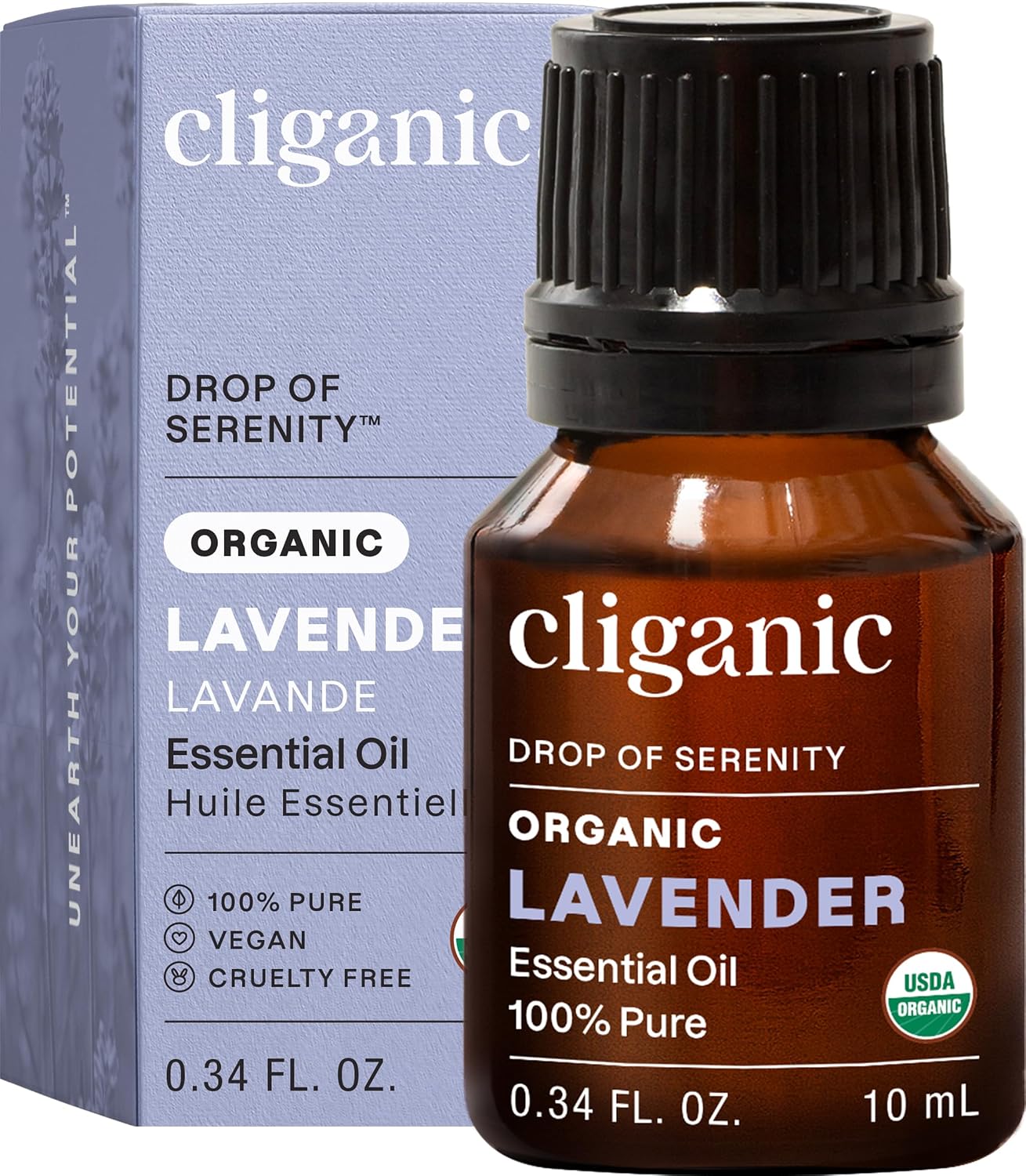 Cliganic Organic Lavender Essential Oil - 100% Pure Aromatherapy Oil | Non-GMO, 15ml