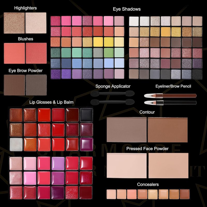 All-In-One Makeup Kit for Women | Complete Christmas Gift Set for Teens - Eyeshadow, Lip Gloss, Concealer & More