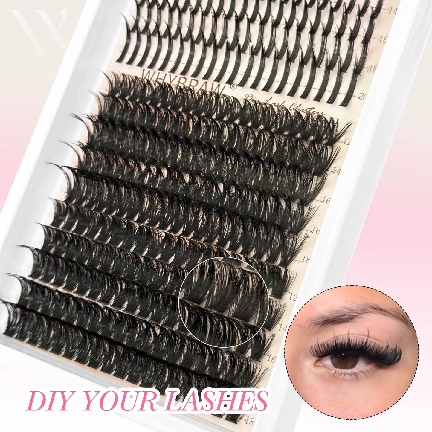 Lash Clusters with Spikes Eyelash Clusters D Curl Manga 60D 100D Long 12-20mm Wispy Volume Individual Lashes DIY Spiky Lash Extension Mega Extensions Thick Cluster Eyelash