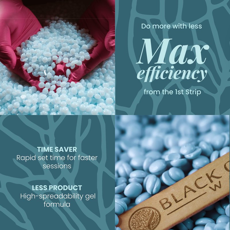 Black Coral Wax - Kai - 1 kg / 2.2 lb Blue Hard Wax Beads Bag - Hypoallergenic - Face & Body Wax, No Strip Needed - Perfect for Sensitive Skin & Underarm Waxing - Gel Texture, Flafless Hair-Removal