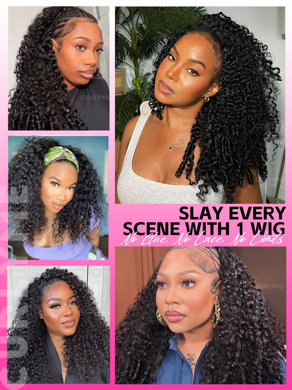 Burmese Curly Half Wig - Human Hair Flip Over Design | Glueless Headband Wig for Women - 18 Inch