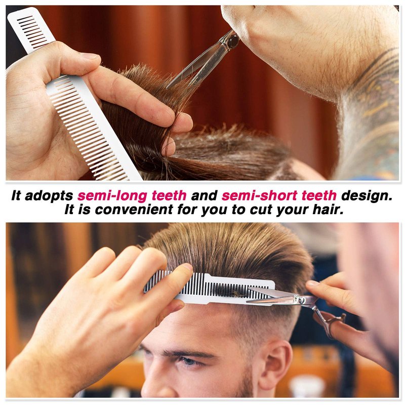 Potchen 3 Pcs Hair Cutting Comb Professional Styling Barber Clipper Comb Heat Resistant Hairstylist Accessories for Barbershops Households Home Salon Men and Women(White)