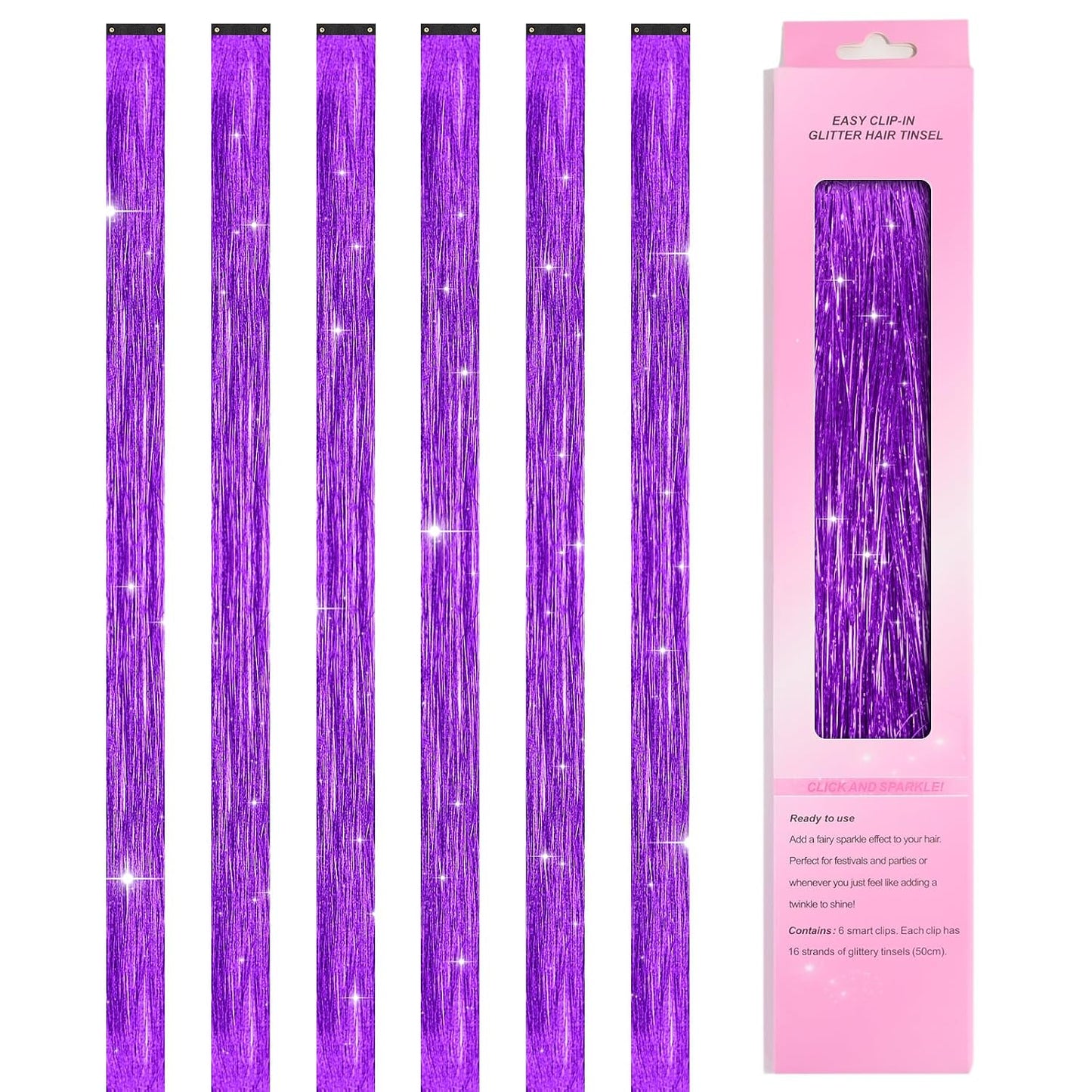 12 Colors Hair Tinsel Kit - 48 Inch Heat Resistant Hair Extensions | 3600 Strands Sparkling Glitter for Festivals & Parties