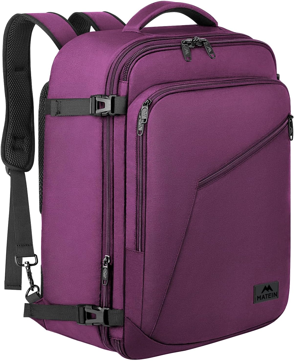 MATEIN Extra Large Carry-On Backpack - Expandable Airplane Approved Travel Bag for Men & Women | Water-Resistant 40L, Black