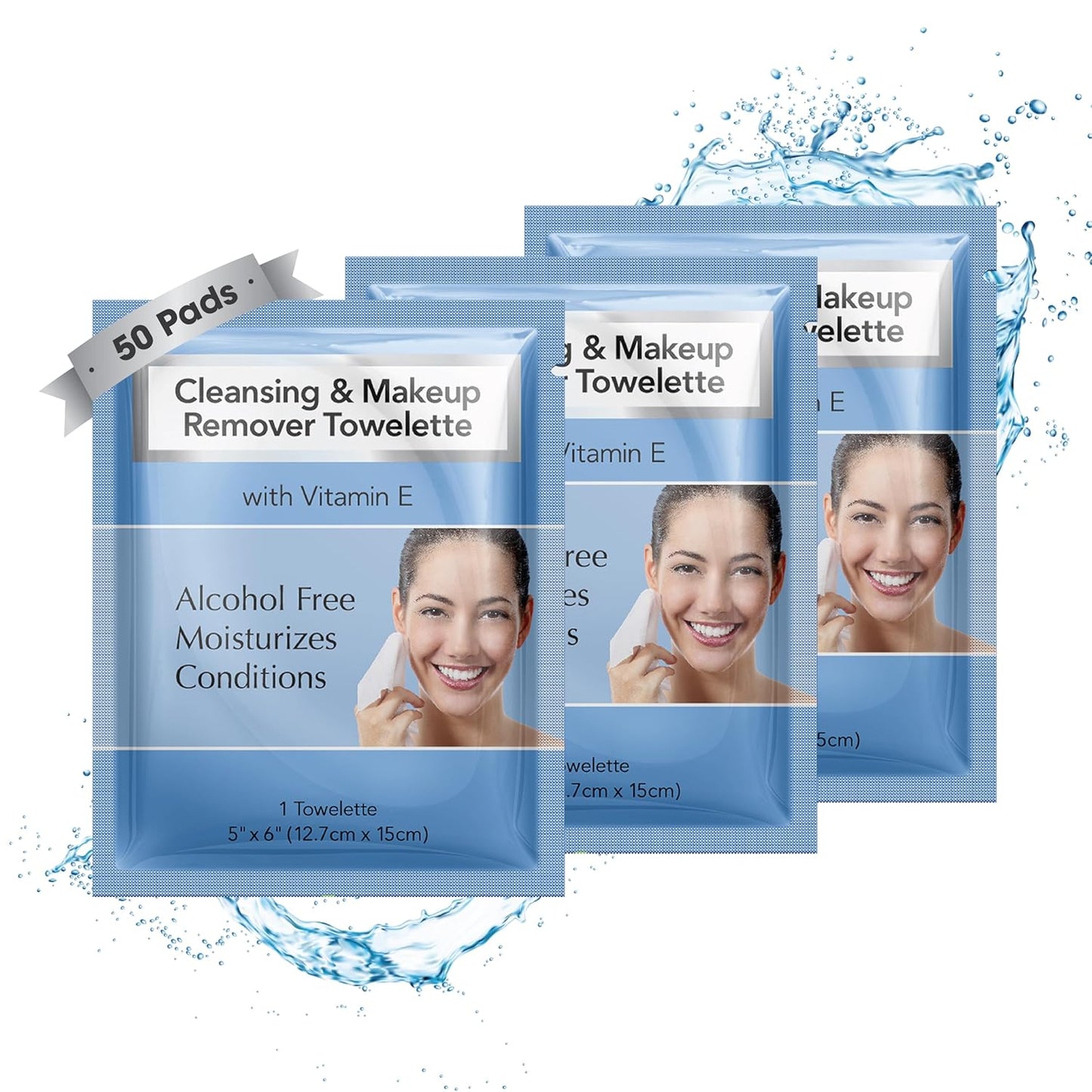 Diamond Wipes Makeup Remover Wipes - Alcohol-Free Facial Cleansing with Vitamin E | 50 Count Pack