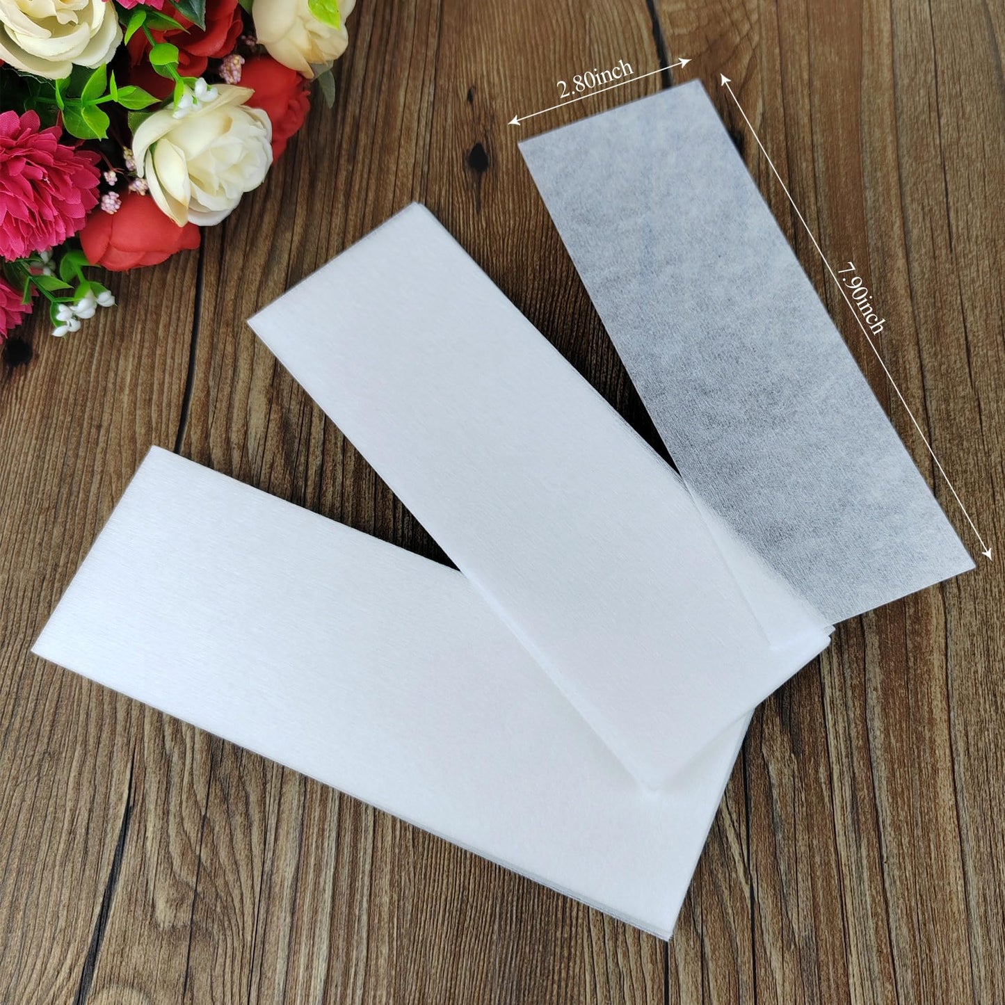 100 Pcs Waxing Paper 2.8 x 7.9 Inch Wax Strips For Hair Removal On Legs Chest Back Intimate Areas And Face
