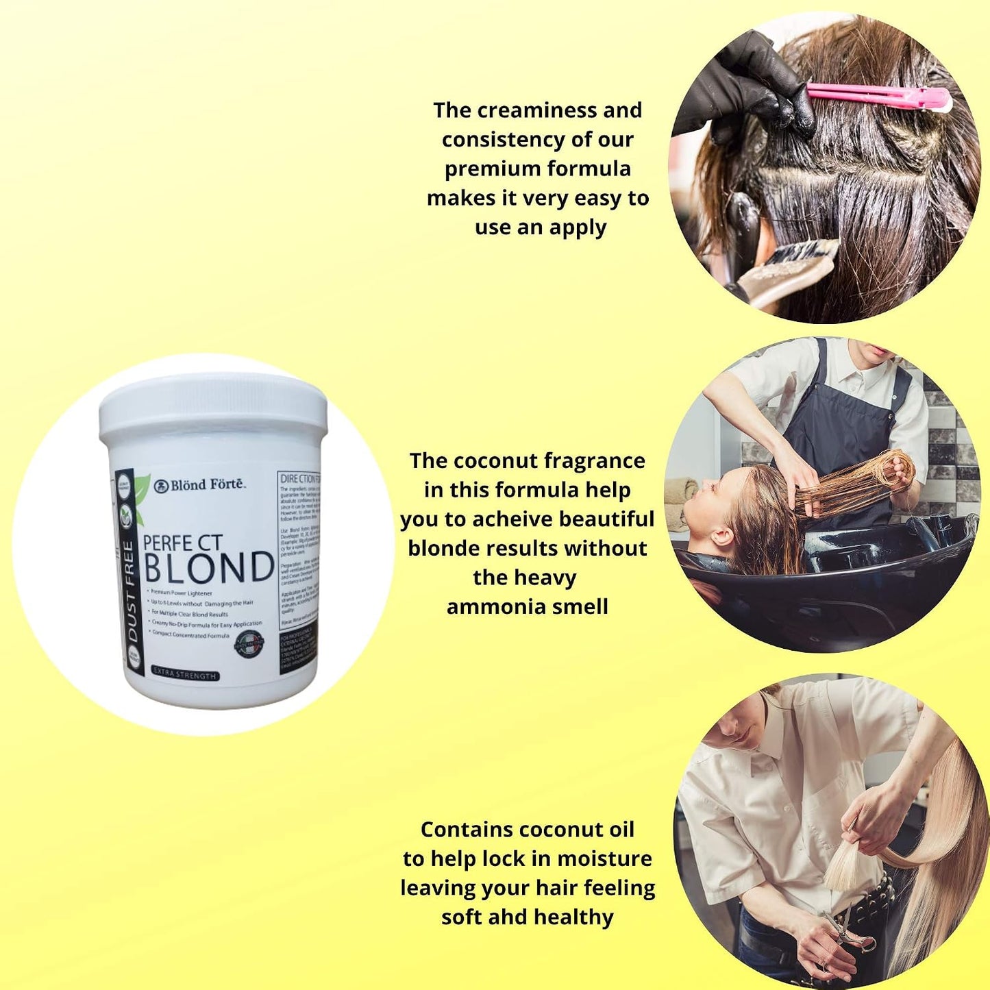 Perfect Blond Extra Strength Hair Dye Toner - 1.1 Pound Tub | Professional Lightener Made in Italy