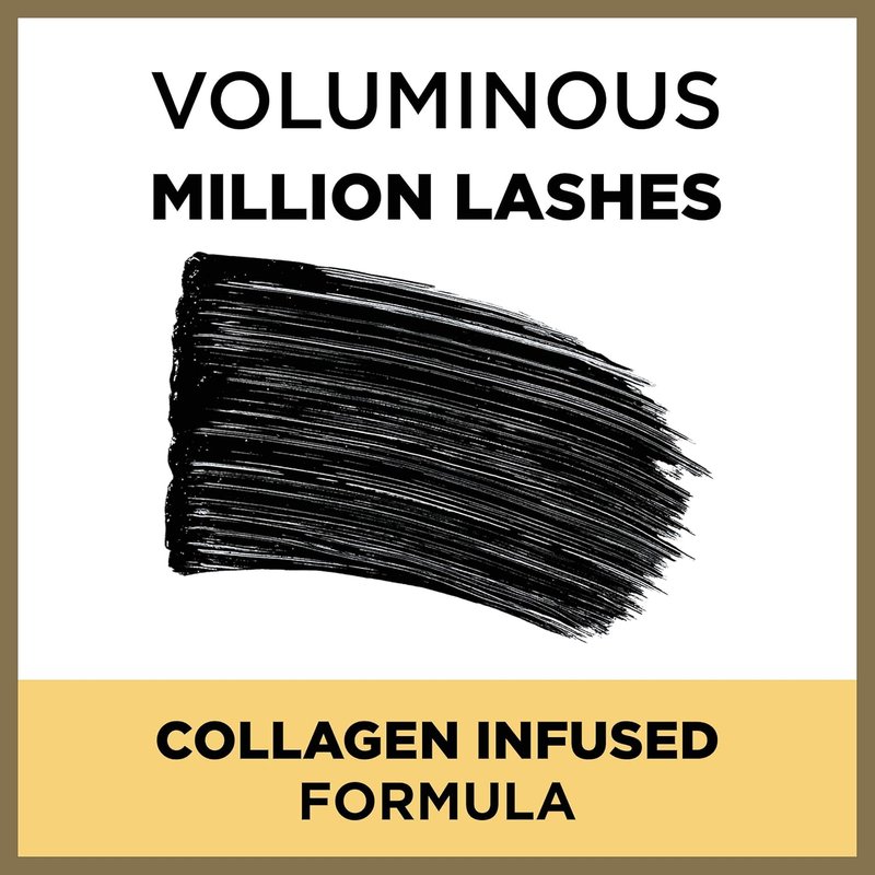 L’Oreal Paris Voluminous Million Lashes Mascara - Collagen-Infused, Amplifying Brush, Black, 0.30 Fl Oz.