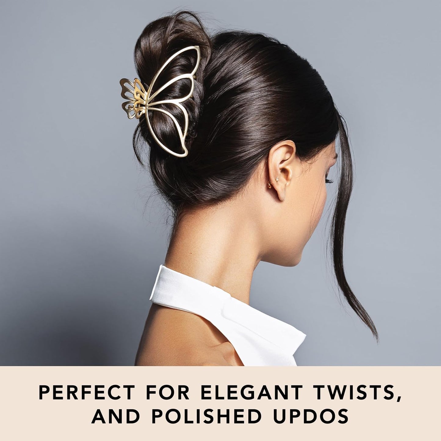 Gilded Wing Hair Clip - Large Chic Gold Metal Hair Accessory for Women | Perfect for Medium, Thick, or Curly Hair