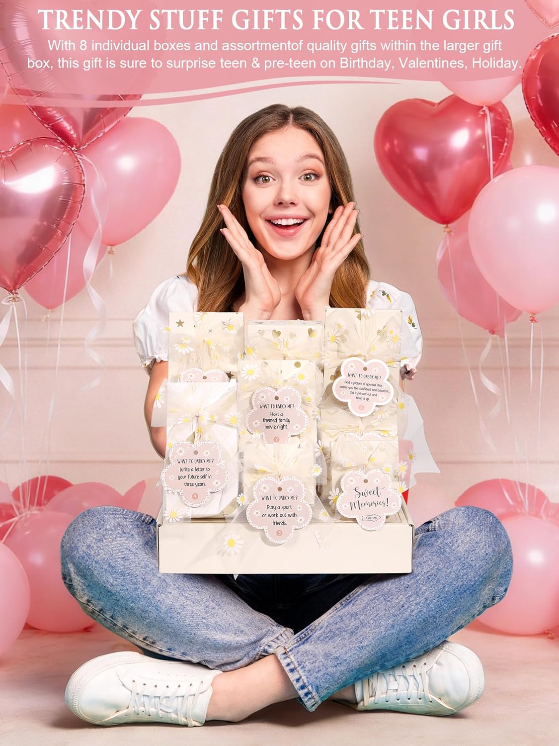 Easter Basket Gifts for Tween & Teen Girls - 8 PCS Trendy Makeup Brushes & Bag | Empowering Birthday Stuffers for Daughters & Nieces