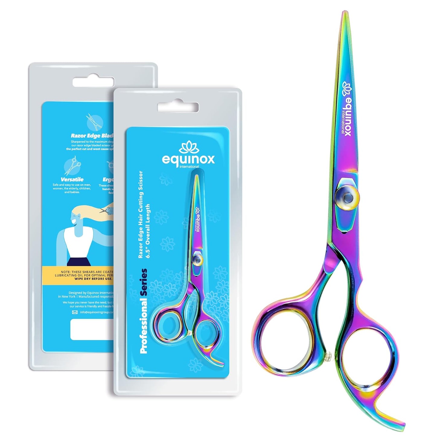 Barber Hair Cutting Scissors - Equinox Styling Shears, 6.0" Length | Professional Quality