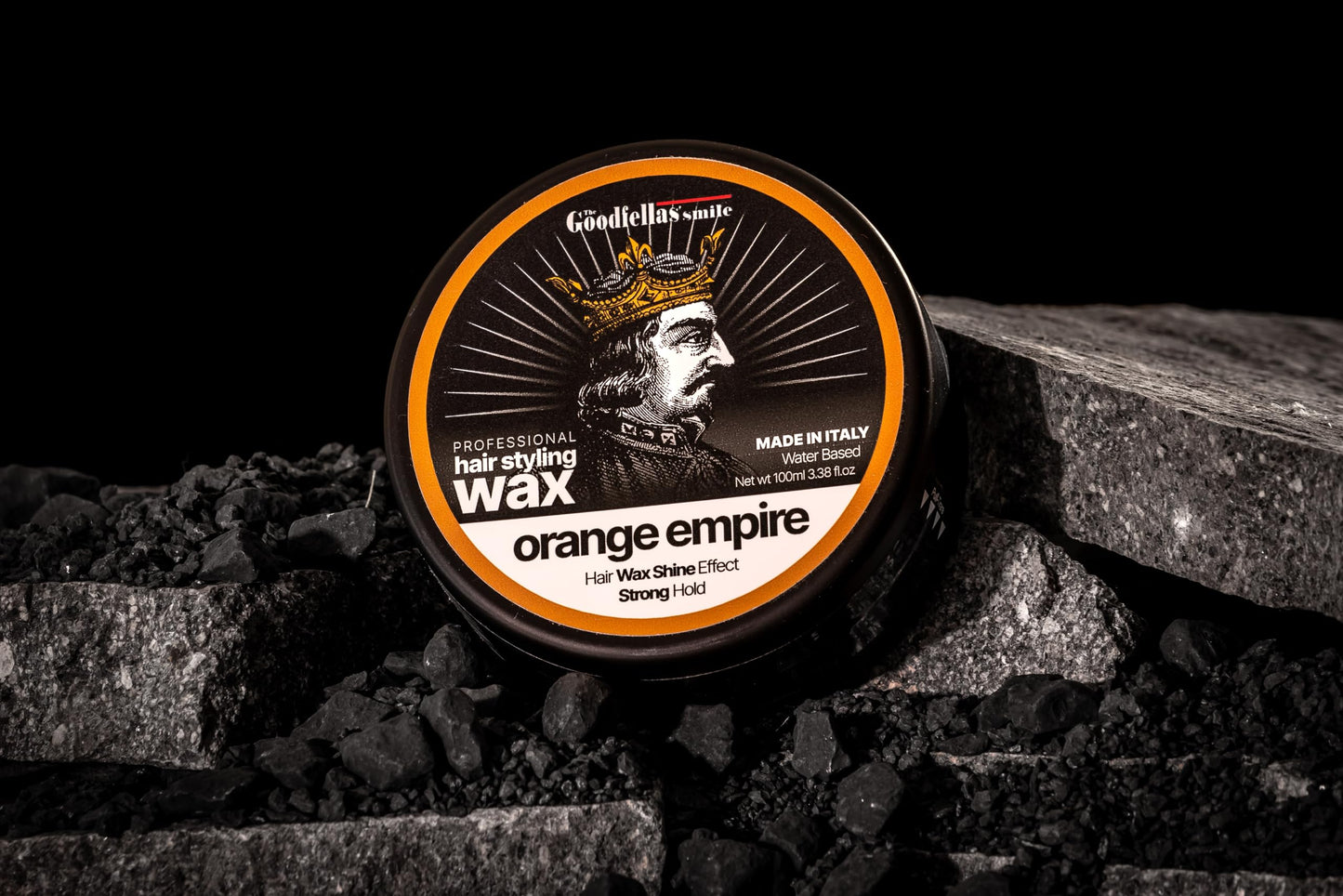 The Goodfellas' smile Hair Wax Fiber/Pomade, Strong Hold Formula, 100ml, Made in Italy (Orange Empire/Orange & Citrus)