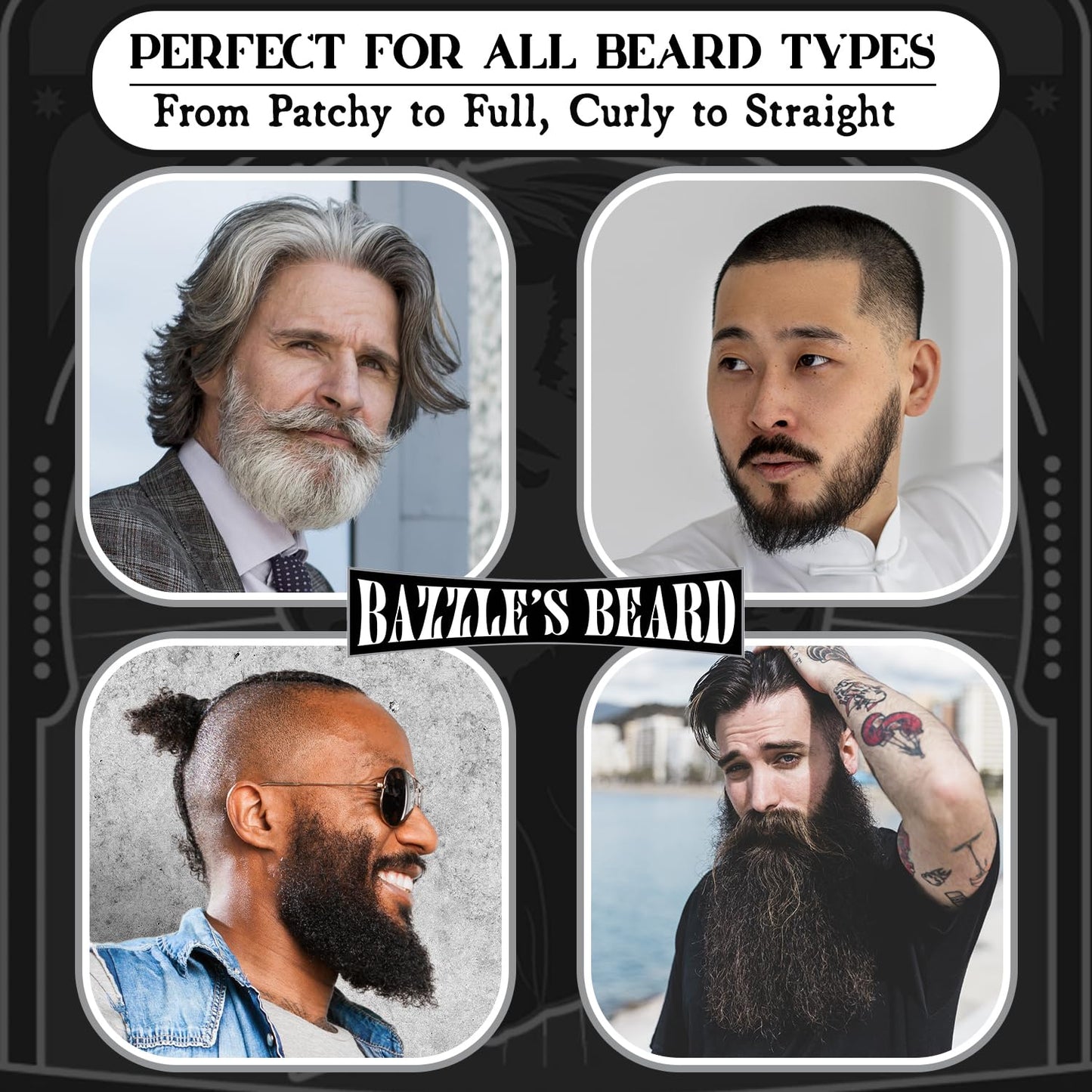 Bazzle's Premium Beard Care Kit – All-in-One Grooming Giftbox for Men with Balm, Softener, Thickener & Growth Mask, Complete Beard Growth Kit for Mustache Care, Maintenance, & Daily Styling