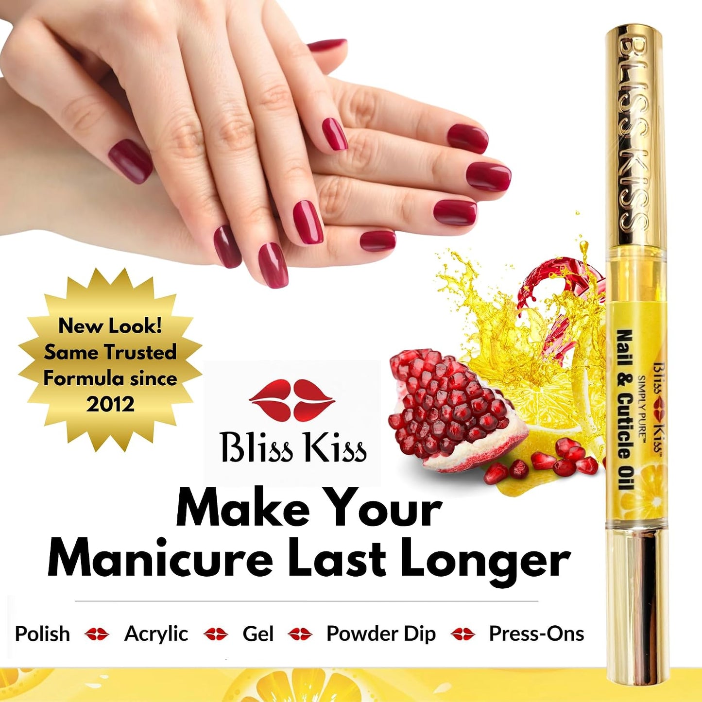 Crisp Fragrance Nail Oil Cuticle Pens - Vitamin E & Jojoba Nail Strengthener for Brittle Nails | 4-Pack