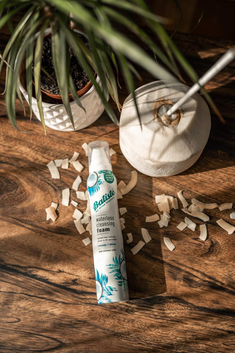 Batiste Cleansing Foam - Waterless Cleanse & Shine with Coconut Milk | 3.6 OZ