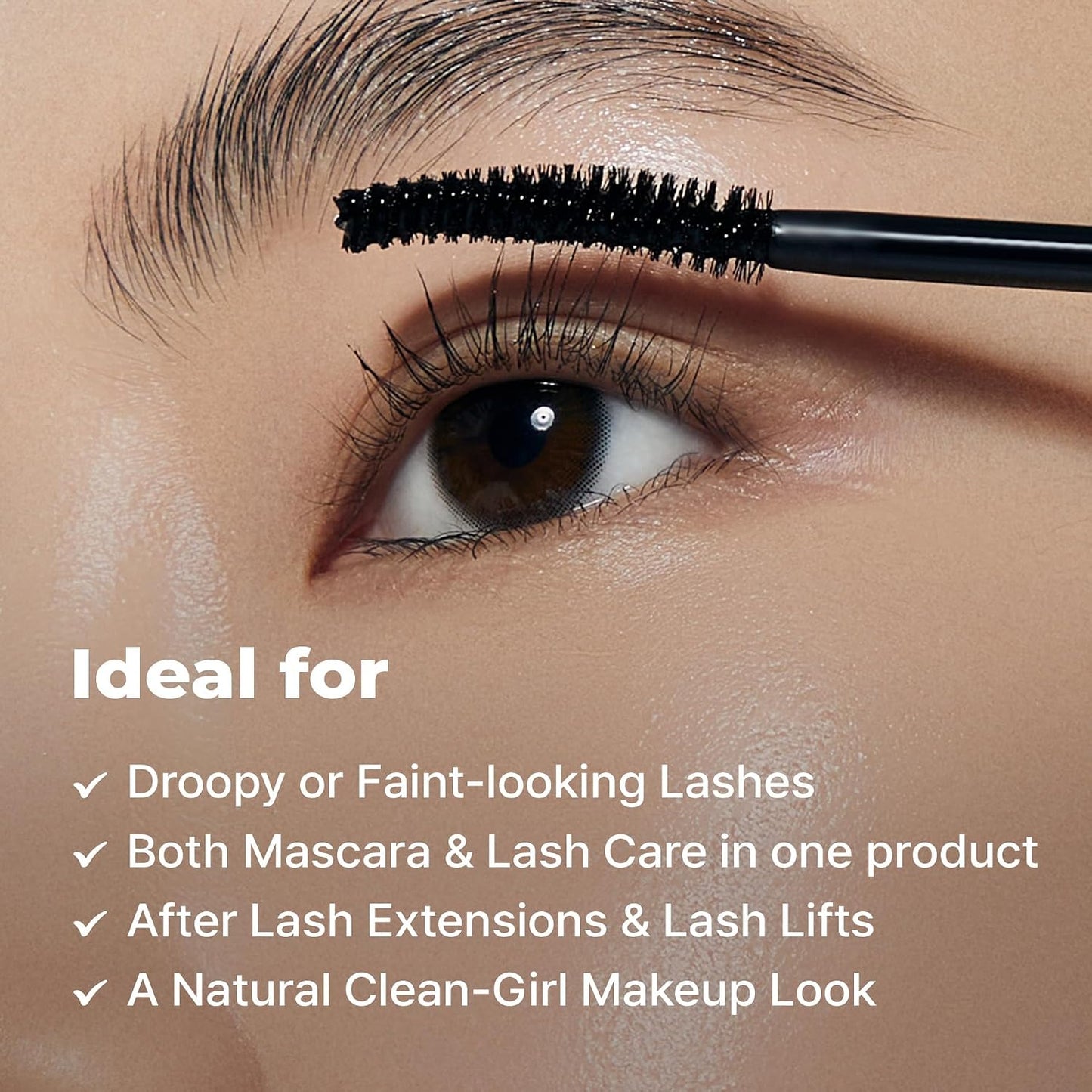Eyelash Growth Serum - 2-in-1 Tinted Treatment with 7 Peptides & Biotin | Charcoal-Based Formula for Longer, Thicker Lashes
