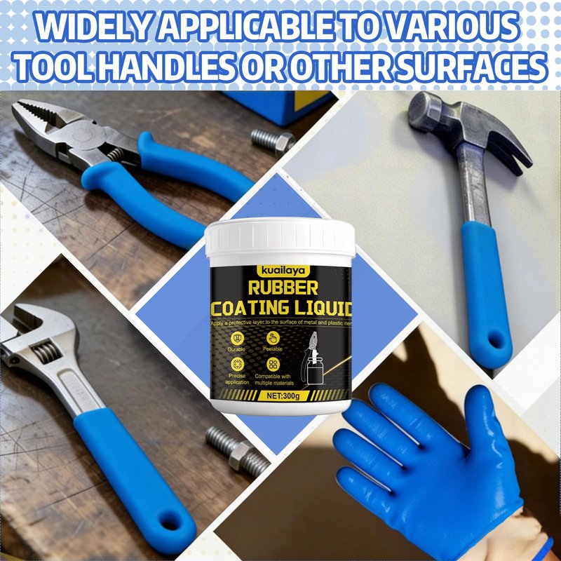 kuailaya Rubber Dip for Tools, Liquid Rubber Dip Tool Handle Dip Coating Effective Protection Slip Resistance Waterproof and Insulating Easy to Peel for Tool Protection, Creative DIY, Blue 300g