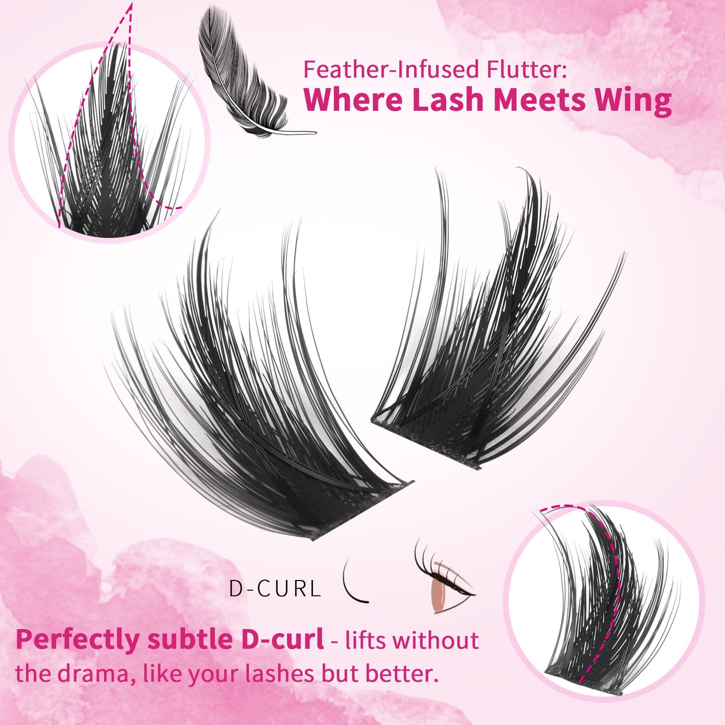Doll Lash Clusters Manga Eyelash Extensions Cosplay Spiky Individual Lashes Extensions Anime Eyelash Clusters 168Pcs 10MM-18MM Thick Natural DIY Clusters