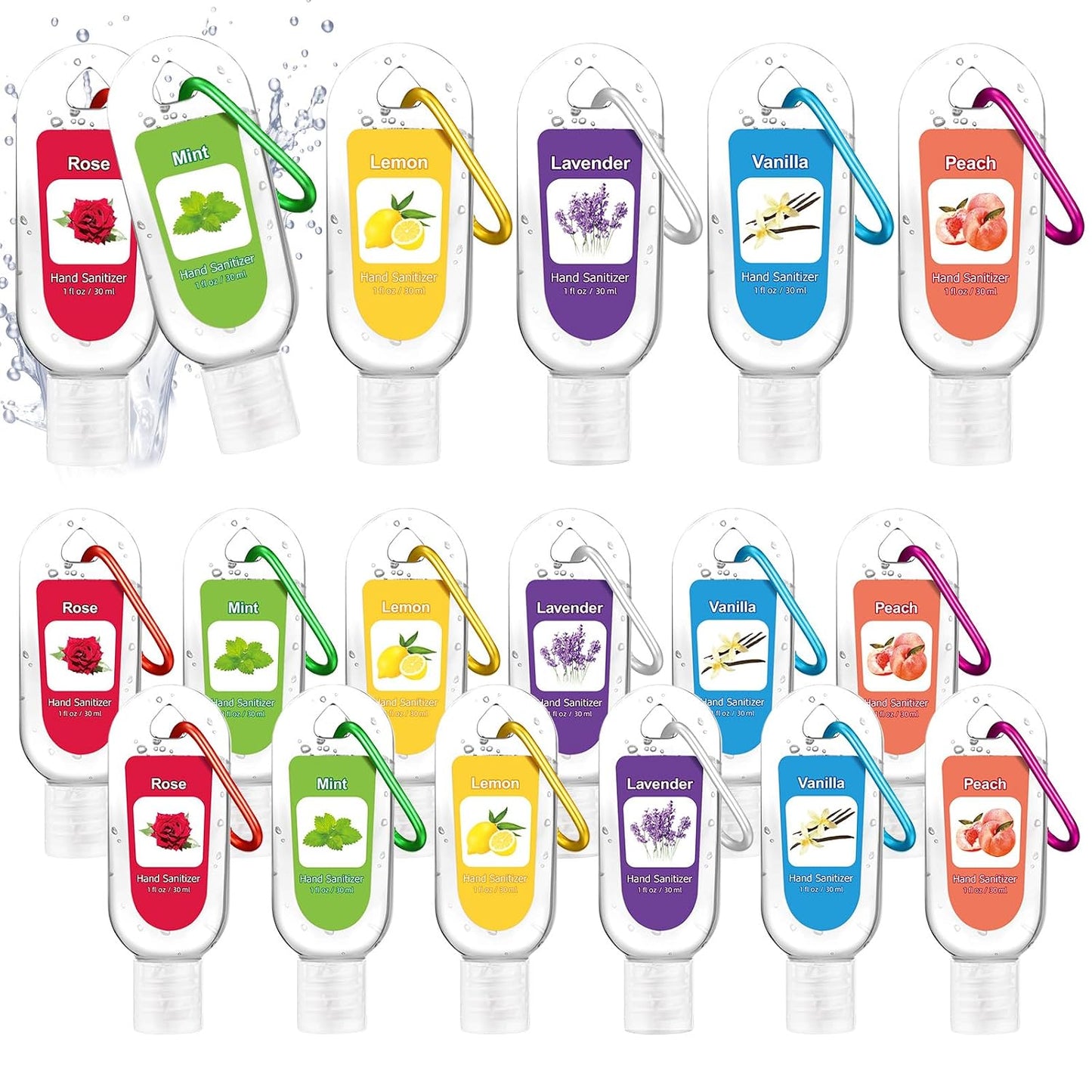 Mini Travel Size Hand Sanitizer Keychain - 24 Pcs Gift Set for Teachers, Nurses & Staff | Appreciation Thank You Bulk