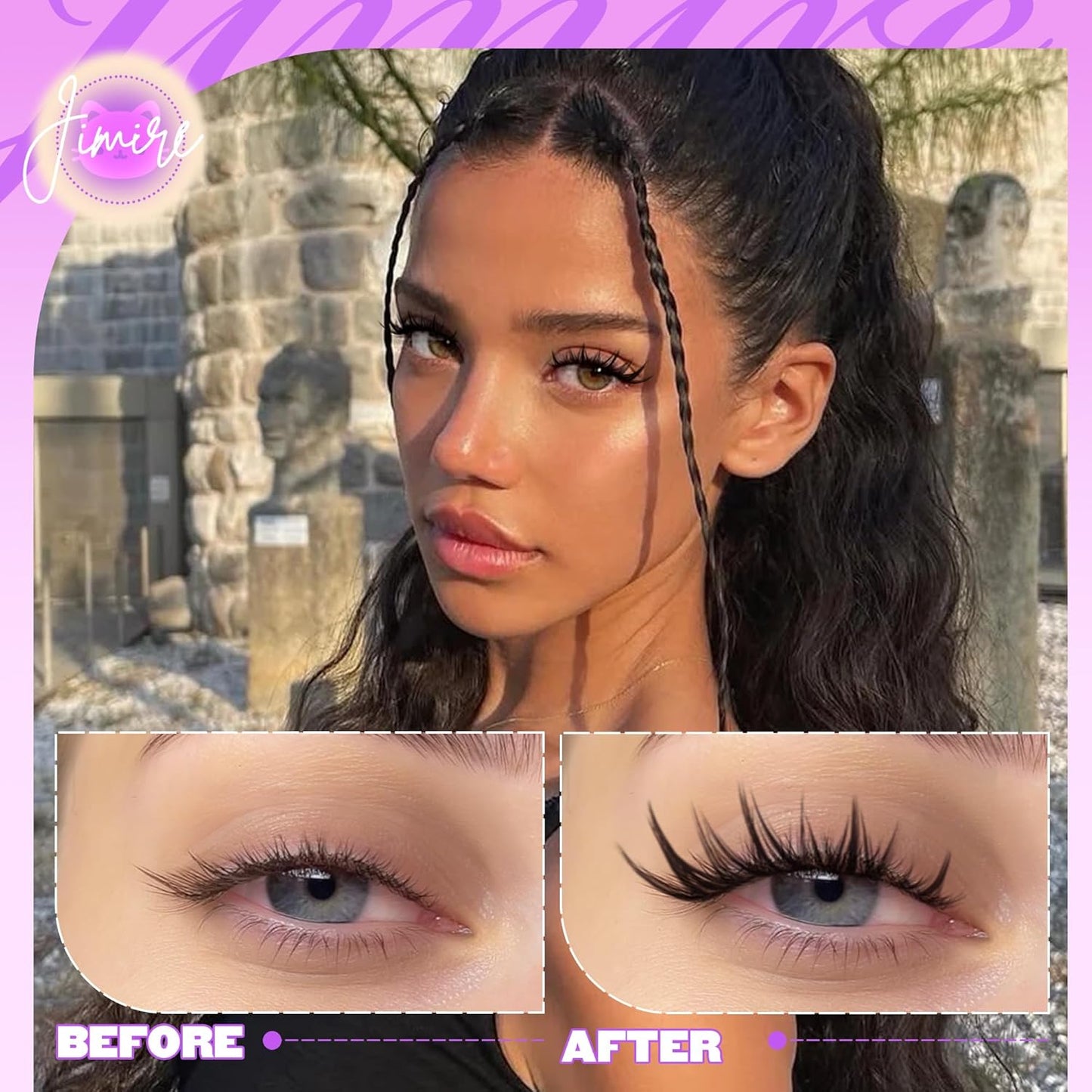 Manga Eyelash Clusters - Natural C Curly 10-14MM Wispy Individual Lashes | 110Pcs DIY Extensions