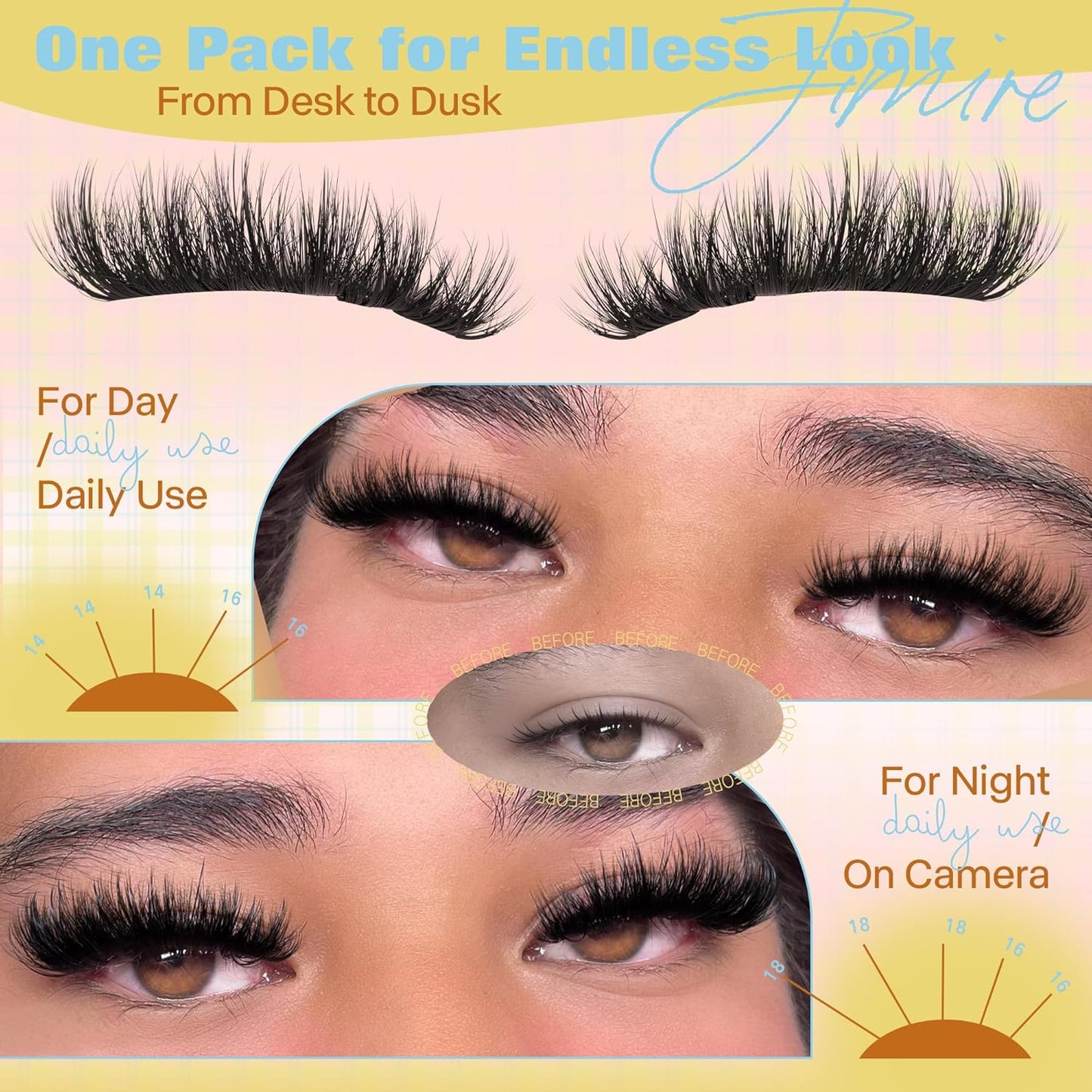 Manga Lash Clusters - Wispy Fluffy Eyelash Extensions | CC Curly 14-18MM, 162 Pcs Pack for DIY Thick Volume
