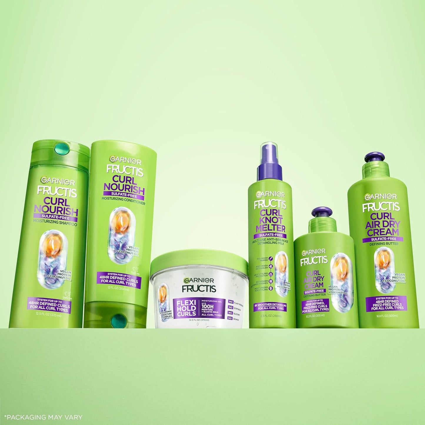 Garnier Fructis Curl Nourish Leave-In Conditioner - Sulfate-Free Curl Defining Cream for Moisture & Frizz Control | 16.9 Fl Oz