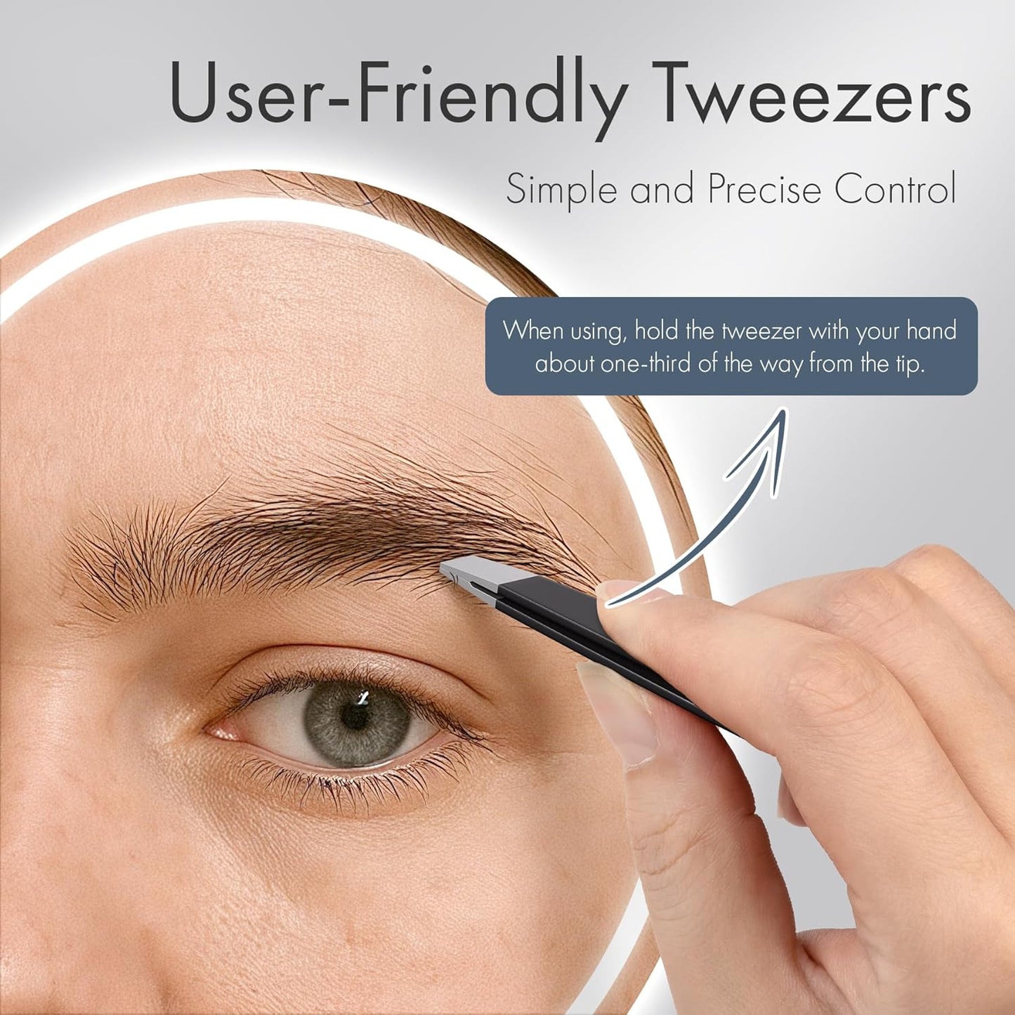 **Precision Eyebrow Tweezers Set - Slant & Point Tip Stainless Steel | 2-Pack for Men & Women**
