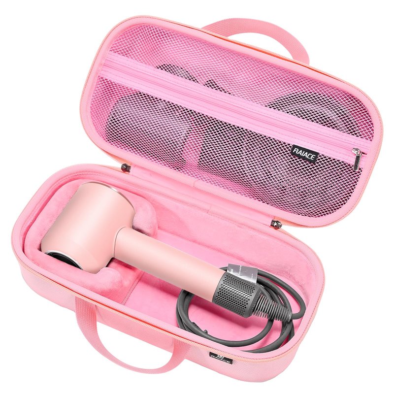 RAIACE Hard Storage Case Compatible with dyson Hair Dryer, Travel Carrying Bag. (for sale is case only). - Rose Red